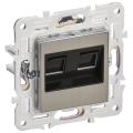 SKANDY Розетка компьютерная двойная RJ45 кат.5E SK-K03N металл никель IEK