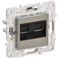 SKANDY Розетка компьютерная двойная RJ45 кат.5E SK-K03N металл никель IEK