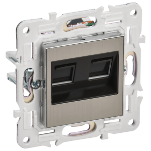 SKANDY Розетка компьютерная двойная RJ45 кат.5E SK-K03N металл никель IEK