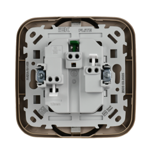 FLITE Розетка 2-местная с заземлением без защитных шторок безвинтовое крепление 16А в сборе РС12-1-А-ФлХ хаки IEK
