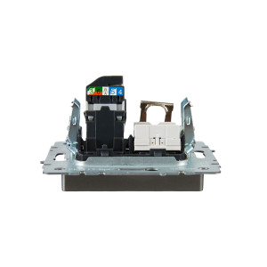BRITE Розетка двойная RJ11+RJ45 кат.5E РК/Т12-БрС сталь IEK