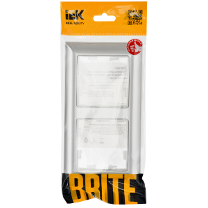 BRITE Рамка 2-местная РУ-2-Бр алюминий/алюминий IEK