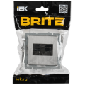 BRITE Розетка компьютерная двойная RJ45 кат.5E РК10-2-БрГН металл хром/никель IEK