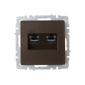 BRITE Розетка компьютерная двойная RJ45 кат.6 РК11-2-БрТБ темная бронза IEK