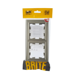 BRITE Рамка 2-местная IP44 РУ-2-БрШ-44 шампань IEK