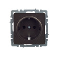 BRITE Розетка 1-местная с заземлением без защитных шторок 16А РС11-1-0-БрТБ темная бронза IEK