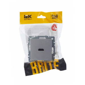 BRITE Розетка HDMI РHDMI-0-БрА алюминий IEK