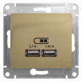 GLOSSA USB РОЗЕТКА A+A, 5В/2,1А, 2х5В/1,05А, механизм, ТИТАН GSL000433