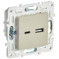 SKANDY Розетка USB A+C 18Вт SK-R13B бежевый IEK