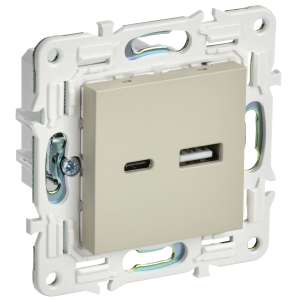 SKANDY Розетка USB A+C 18Вт SK-R13B бежевый IEK