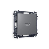 MA664010 Комплект механизма розетки HDMI 2.0 ALFA Антрацит серый 40V500mA 2.0GHz 5-18Gbits QUANT AP6640, VM222 AMBRELLA VOLT