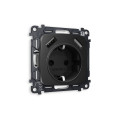 MO809010 Комплект механизма электрической розетки OMEGA Черный матовый 2USB AA 18W быстрая зарядка сз QUANT OP8090, VM155 AMBRELLA VOLT