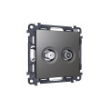 MA663310 Комплект механизма розетки TV оконечной + SAT 5-862MHz 3.5dB/950-2150MHz 3.5dB ALFA Антрацит серый QUANT (AP6633, VM217) AMBRELLA VOLT