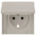 Лицевая панель для розетки 2к+з с крышкой, RIKETT лен (35634 LN)