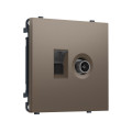 MS642510 Комплект механизма розетки компьютерной + TV оконечной SIGMA Темная бронза матовый RJ-45 CAT6/50-870MHz 1dB с/ш QUANT PRO (SP6425, PR195)
