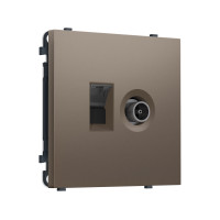 MS642510 Комплект механизма розетки компьютерной + TV оконечной SIGMA Темная бронза матовый RJ-45 CAT6/50-870MHz 1dB с/ш QUANT PRO (SP6425, PR195)