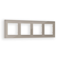 AF380604 Рамка ALFA Platos Серо-бежевый Стекло закаленное натуральное 4-ая AMBRELLA VOLT