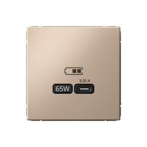 ARTGALLERY USB РОЗЕТКА тип-С 65Вт высокоскор.заряд. QC, PD, механизм, ПЕСОЧНЫЙ GAL001227