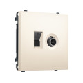 MS252510 Комплект механизма розетки компьютерной + TV оконечной SIGMA Жемчужно-кремовый RJ-45 (8P8C) CAT6/50-870MHz 1dB с/ш QUANT PRO (SP2525, PR195)