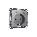 MA510510 Комплект механизма электрической розетки 2USB СC 20W сз на винтовых зажимах 16A-250V ALFA Сталь матовый QUANT AP5105, VM165 AMBRELLA VOLT