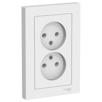ATLASDESIGN РОЗЕТКА двойная без заземления, 16А, в сборе, ЛОТОС ATN001320