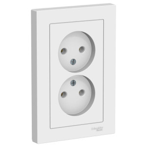 ATLASDESIGN РОЗЕТКА двойная без заземления, 16А, в сборе, ЛОТОС ATN001320