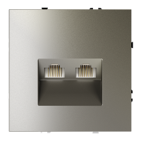 Розетка компьютерная встраиваемая VOLTUM S70 двойная RJ45RJ45 кат.6, шелк