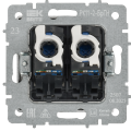 BRITE Розетка компьютерная двойная RJ45 кат.6 РК11-2-БрГН металл хром/никель IEK