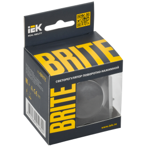 BRITE Светорегулятор поворотно-нажимной 600Вт СС10-1-0-БрГ графит IEK