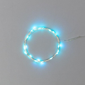 Гирлянда светодиодная Роса 2м 20LED бирюз. 2Вт 4.5В IP20 провод прозр. Neon-Night 303-004
