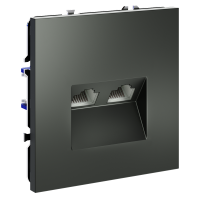 Розетка компьютерная встраиваемая VOLTUM S70 двойная RJ45+RJ45 кат.6, (титан)