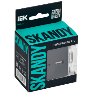 SKANDY Розетка USB A+A 3,1А SK-R15Bl черный IEK