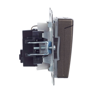 BRITE Розетка 1-местная с заземлением с защитными шторками и крышкой 16А IP44 РСбш10-3-44-БрТБ темная бронза IEK