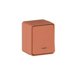 ATLASDESIGN PROFI IP54 О/У 1-клавишный ВЫКЛЮЧАТЕЛЬ с подсветкой, сх.1а, 10АХ, ТЕРРАКОТОВЫЙ ATN547013
