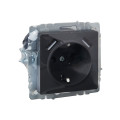 BRITE Розетка 1-местная с заземлением с защитными шторками 16А с USB AA 5В 3,1А РЮш10-2-БрГ графит IEK
