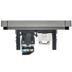 FORTE&PIANO Розетка двойная RJ11+RJ45 кат.5E FP535 сталь IEK