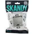 SKANDY Розетка 1-местная с заземлением с защитными шторками и крышкой 16А IP44 SK-R11N металл никель IEK