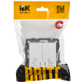 BRITE Выключатель 2-клавишный с индикацией для отелей 10А ВС10-2-9-БрАБ арктический белый IEK