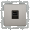 BRITE Розетка компьютерная RJ45 кат.6 РК11-БрГН металл хром/никель IEK