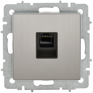 BRITE Розетка компьютерная RJ45 кат.6 РК11-БрГН металл хром/никель IEK