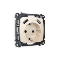 MO329010 Комплект механизма электрической розетки OMEGA Бежевый матовый 2USB AA 18W быстрая зарядка сз QUANT OP3290, VM155 AMBRELLA VOLT