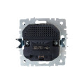 BRITE Розетка 1-местная с заземлением с защитными шторками 16А с USB AC 18Вт РЮш11-1-БрТБ темная бронза IEK