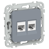 FLITE Розетка 2-местная компьютерная RJ45 категория 5Е UTP РК5е-2-0-ФлМ маренго IEK
