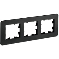 BRITE Рамка 3-местная РУ-3-2-Бр стекло черный RE IEK