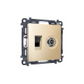 MA612510 Комплект механизма розетки компьютерной + TV оконечной RJ-45 с автоматической защитной шторкой ALFA Шампань QUANT (AP6125, VM195) AMBRELLA VOLT