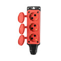 Розетка (колодка) трехместная с крышкам каучук 2P+PE 250V 16А IP54 оранжевая DYNEL