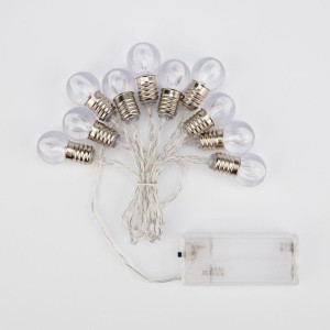 Гирлянда светодиодная Лампочки 1.5м 10LED тепл. бел. 0.1Вт IP20 провод ПВХ прозр. элементы питания 2хAA (не в компл.) Neon-Night 304-015