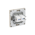 Компьютерная розетка RJ-45 без шторки, кат.6А двойная, KANT, ванильный марципан