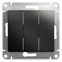 GLOSSA 3-клавишный ВЫКЛЮЧАТЕЛЬ, сх.1+1+1, 10АХ, механизм, АНТРАЦИТ GSL000731