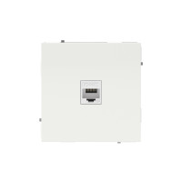 Компьютерная розетка RJ-45 без шторки, кат.6А одинарная,KANT, белая магнолия